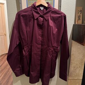 Arket Women's Button-Down Shirt in Burgundy
